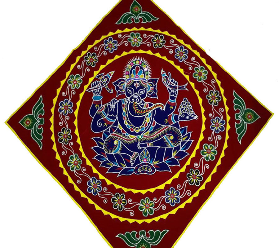 Lord Ganesh Design Wall Hanging Applique