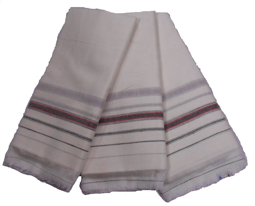 Cotton Ikat White Towel/Gamchha